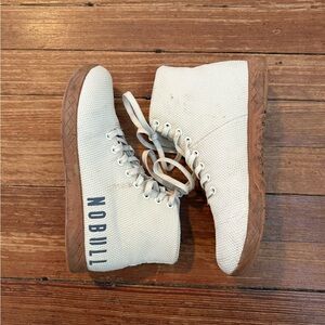 NOBULL Outwork High-Top Trainers in Off-White with Gum Soles Women’s Size 8